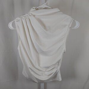 Cider Size Small Sleeveless Womens White Top Ruched